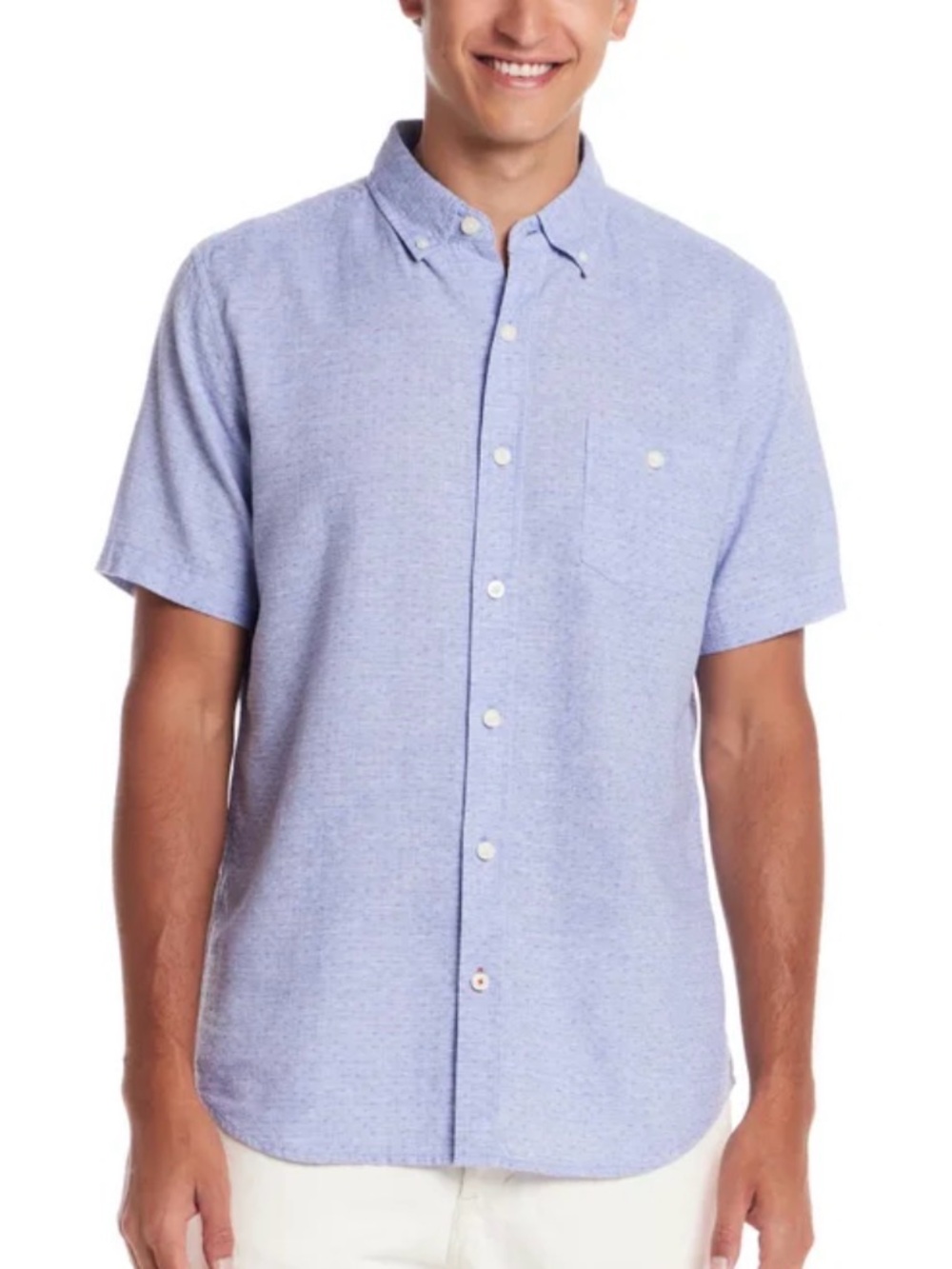 Weatherproof Vintage Men’s Linen-Cotton Short Sleeve Woven Shirt